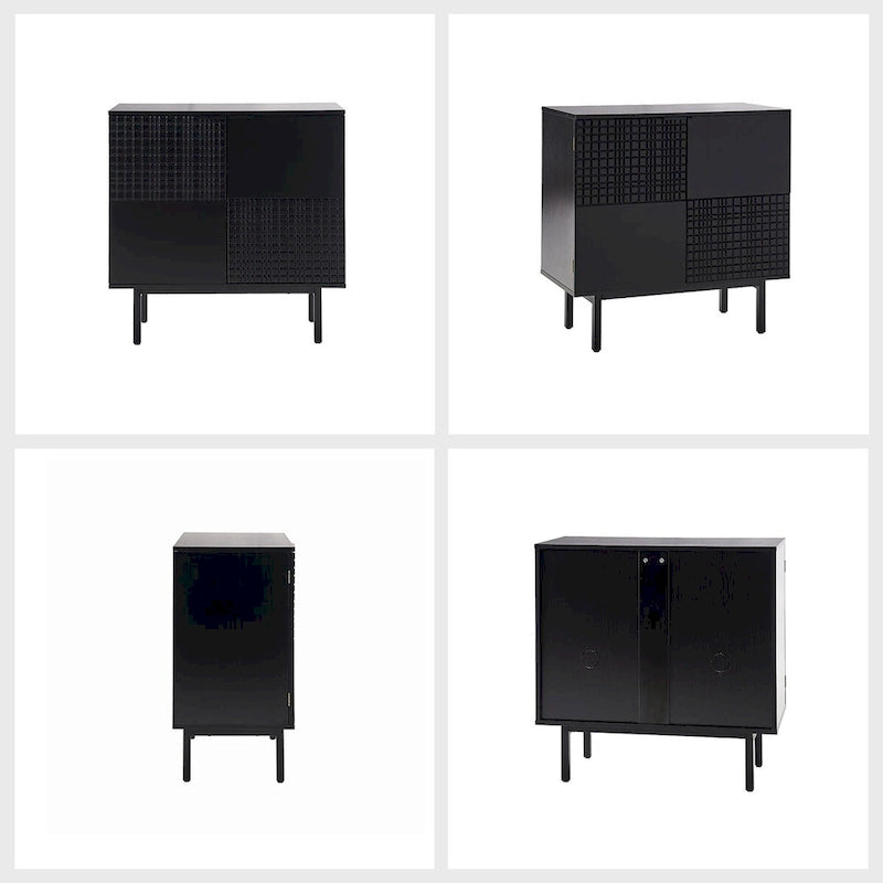 Moderner 30-Inch-hoher Akzent-Aufbewahrungsschrank mit 2 Türen und verstellbaren Metallbeinen