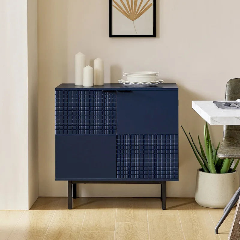 Moderner 30-Inch-hoher Akzent-Aufbewahrungsschrank mit 2 Türen und verstellbaren Metallbeinen