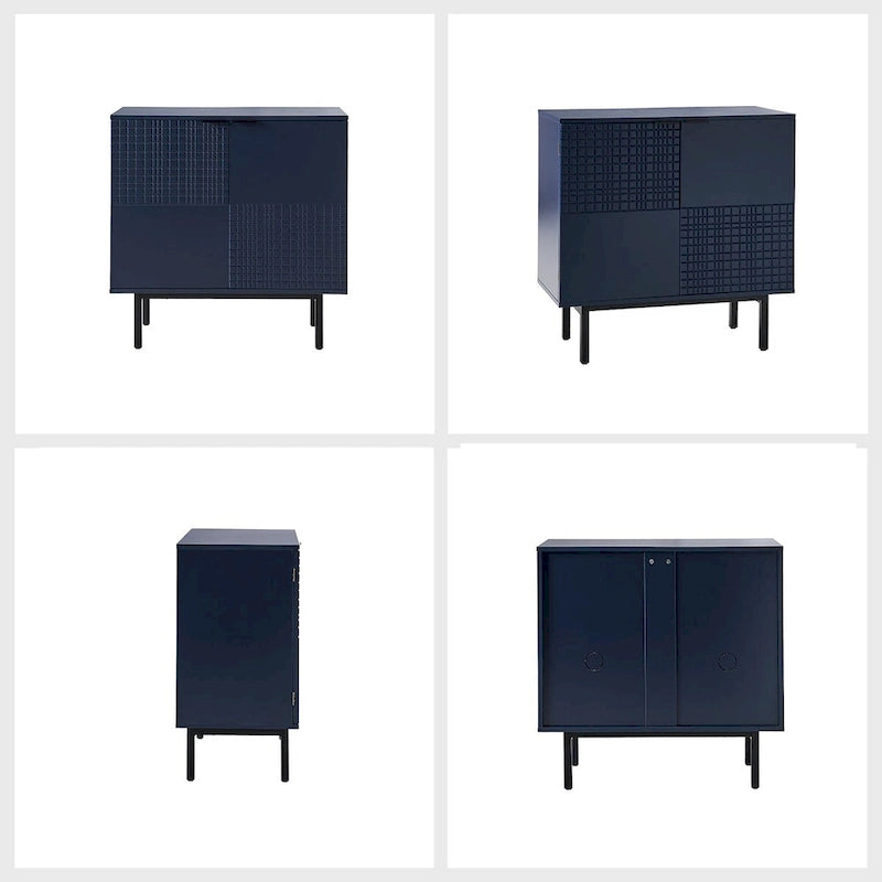 Moderner 30-Inch-hoher Akzent-Aufbewahrungsschrank mit 2 Türen und verstellbaren Metallbeinen