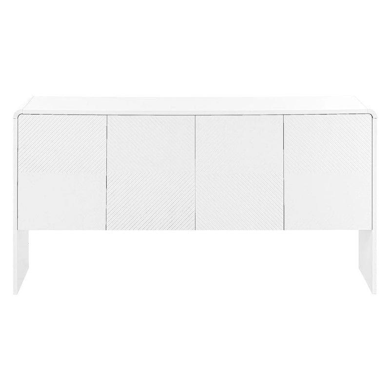 60 Large Storage Cabinet Minimalist Space with 4 Doors Buffet Sideboard