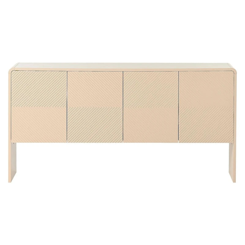 60 Large Storage Cabinet Minimalist Space with 4 Doors Buffet Sideboard