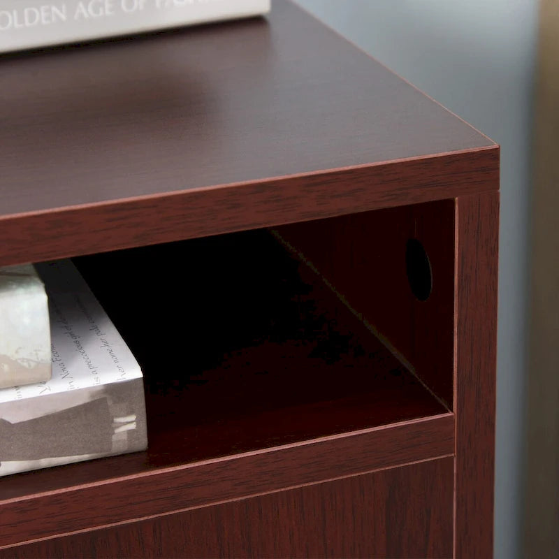 Modern Mobile Storage Cabinet with 1 Drawer and 1 Cabinet, Printer Stand with Castors