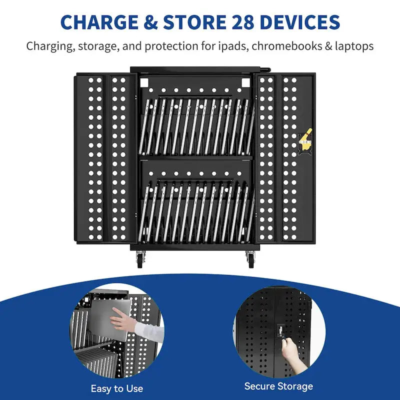 Metal Charging Cabinet with Lock and Ventilation Doors