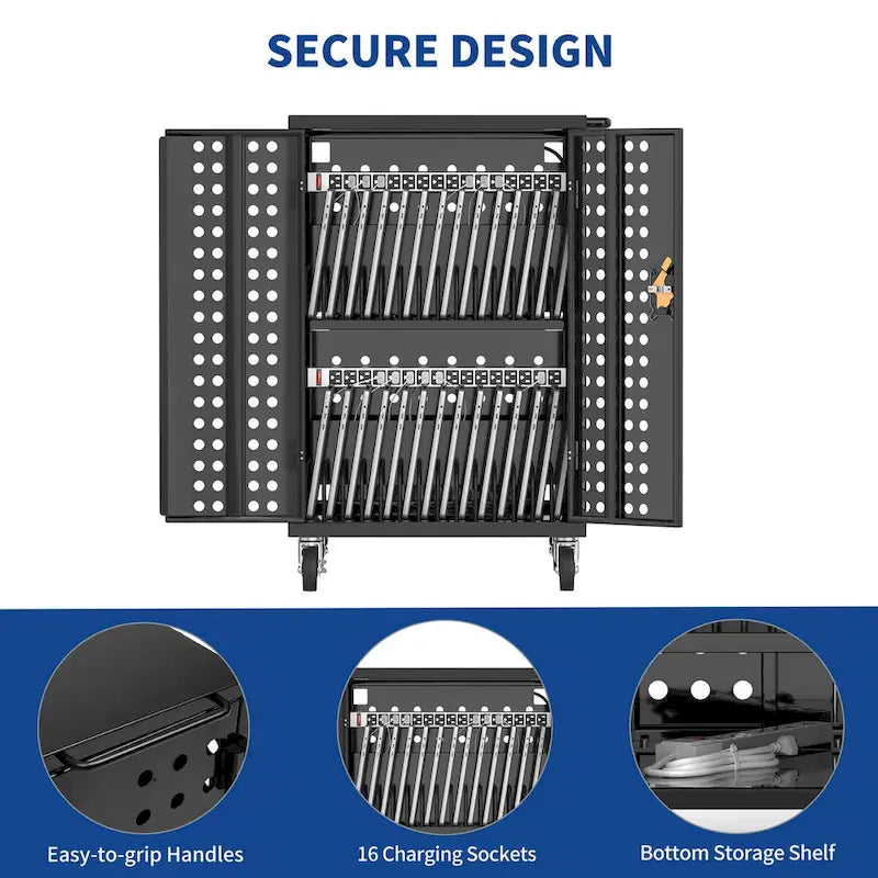 Metal Charging Cabinet with Lock and Ventilation Doors