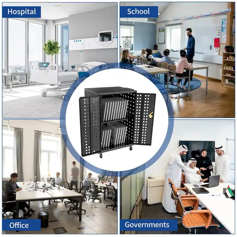 Metal Charging Cabinet with Lock and Ventilation Doors