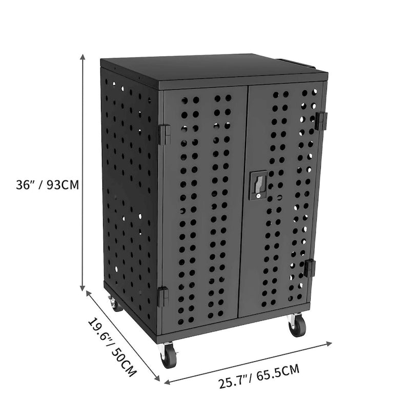 Metal Charging Cabinet with Lock and Ventilation Doors