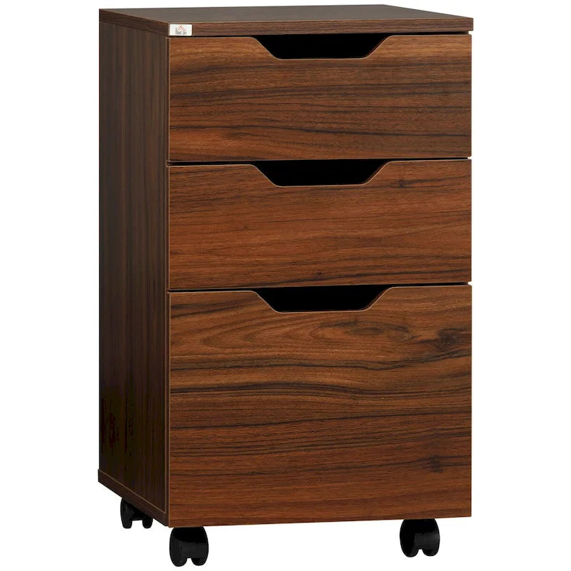 3-Drawer Office Storage Cabinet Under Desk with Locking Wheels