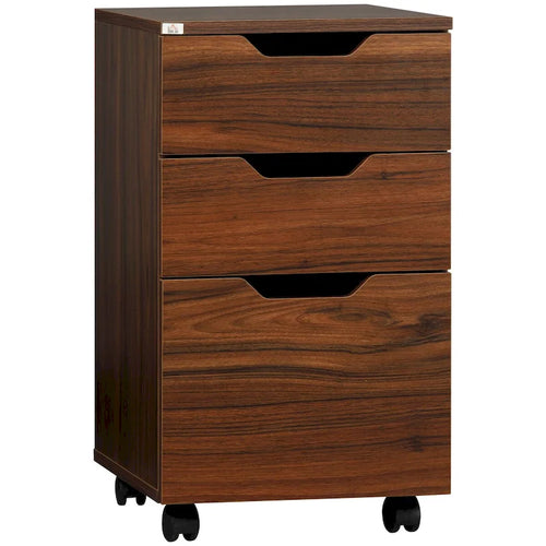 3-Drawer Office Storage Cabinet Under Desk with Locking Wheels
