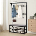 Hall Tree with Bench, Shoe Storage and Coat Hooks