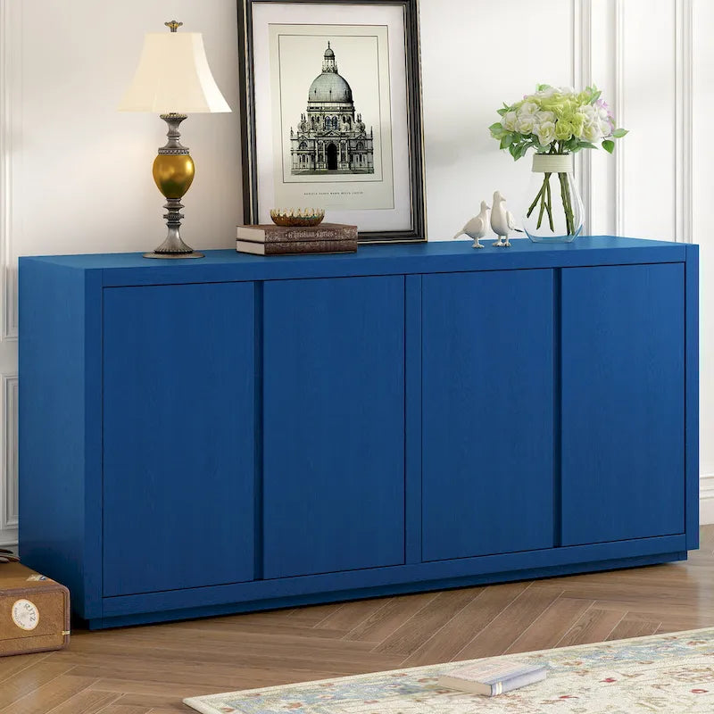 Four-Door Cabinet Sideboard with Ash Veneer Storage