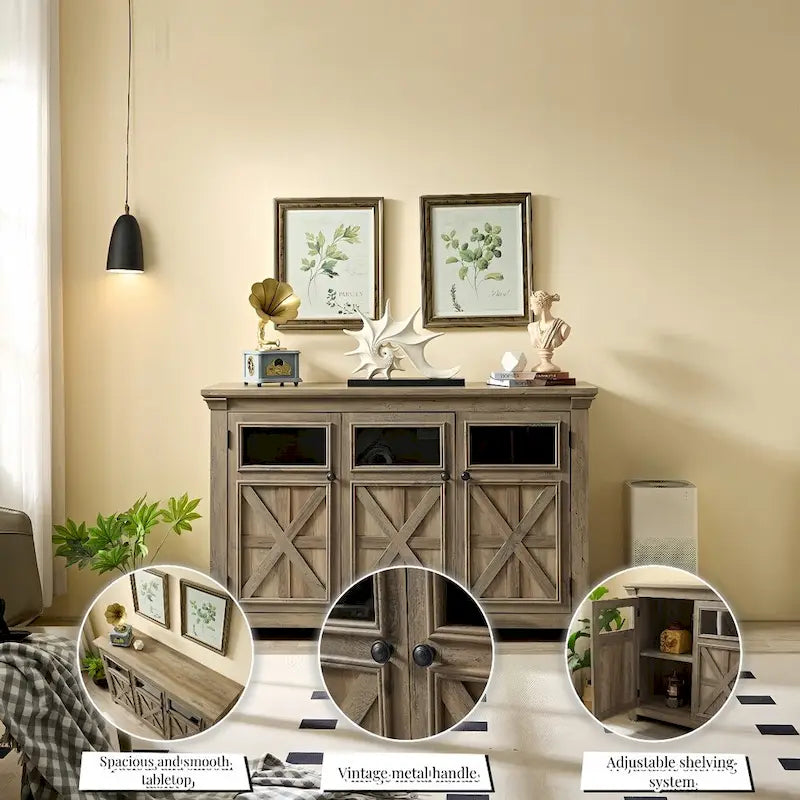 Farmhouse Buffet Sideboard Cabinet
