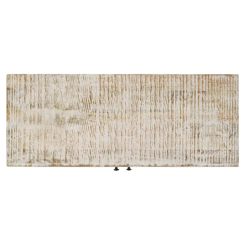 White Washed Adjustable Shelf Accent Cabinet with Hairpin Legs