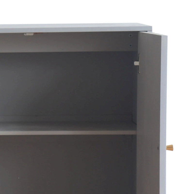 Modern Freestanding Wooden Storage Sideboard with a Center Support Leg