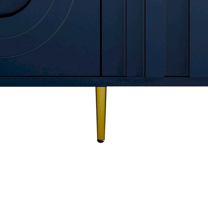 Modern Freestanding Wooden Storage Sideboard with a Center Support Leg