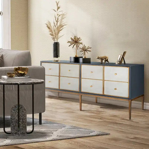 4-Door Vintage Mid-Century Modern Accent Cabinet Sideboard Buffet with Multi-Compartment Storage - 59.1 Inches
