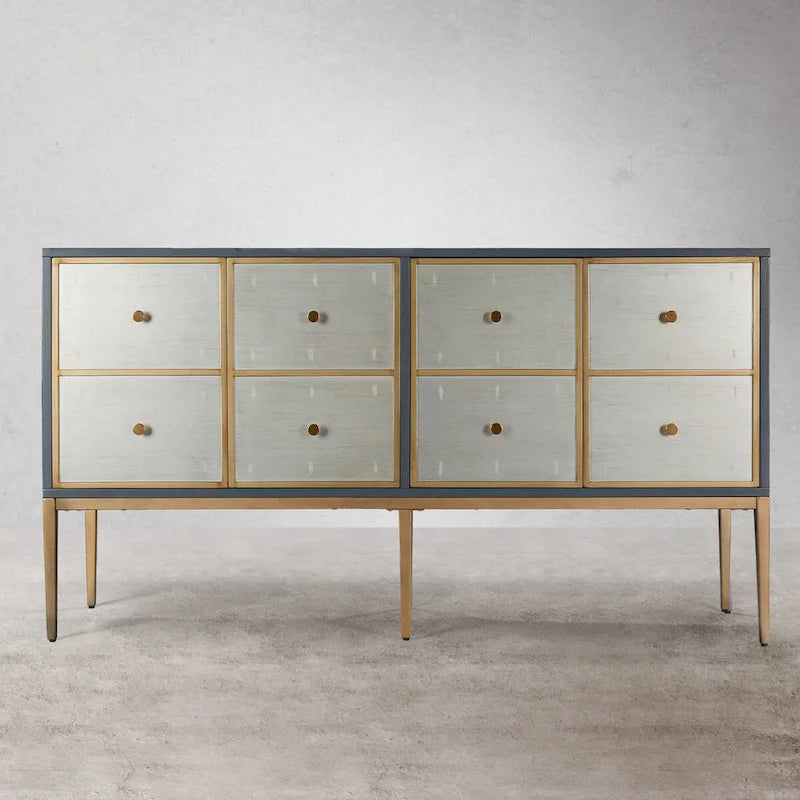 4-Door Vintage Mid-Century Modern Accent Cabinet Sideboard Buffet with Multi-Compartment Storage - 59.1 Inches