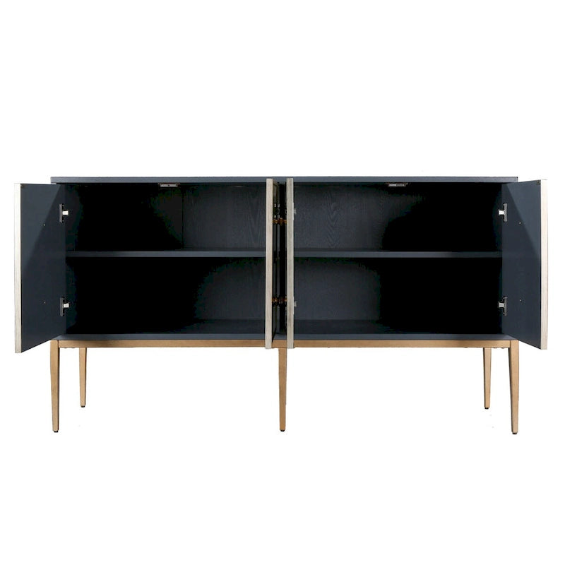 4-Door Vintage Mid-Century Modern Accent Cabinet Sideboard Buffet with Multi-Compartment Storage - 59.1 Inches