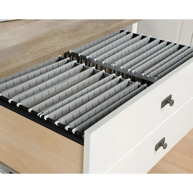 Seitlicher Aktenschrank mit 1 Schublade, offenem Fach und Vollauszügen