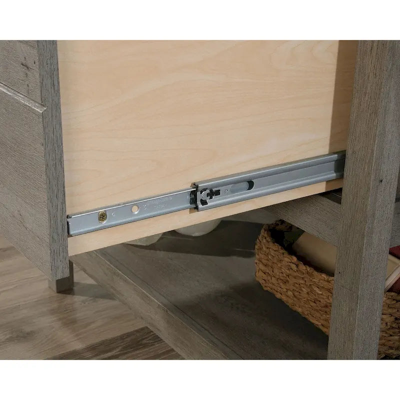 Seitlicher Aktenschrank mit 1 Schublade, offenem Fach und Vollauszügen