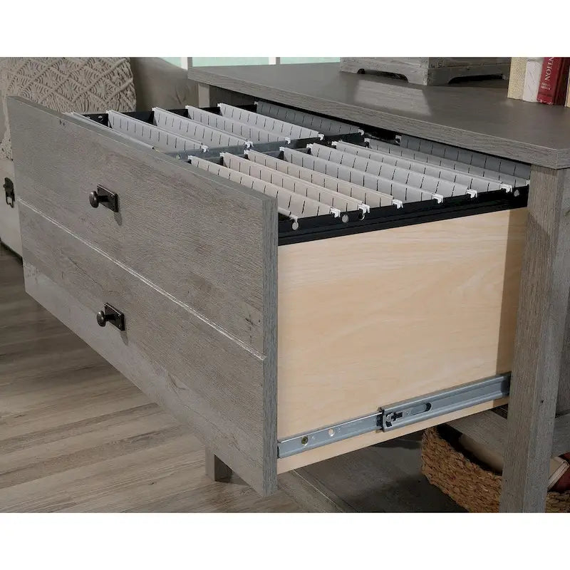 Seitlicher Aktenschrank mit 1 Schublade, offenem Fach und Vollauszügen