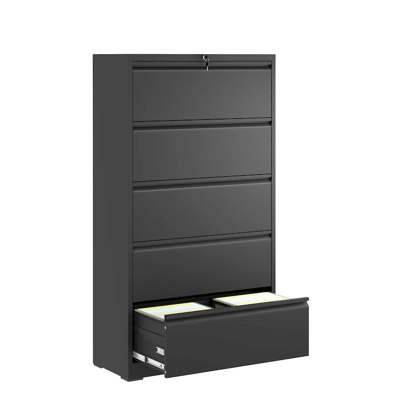 5-Drawer Steel Lateral File Cabinet with Lock for Home Office