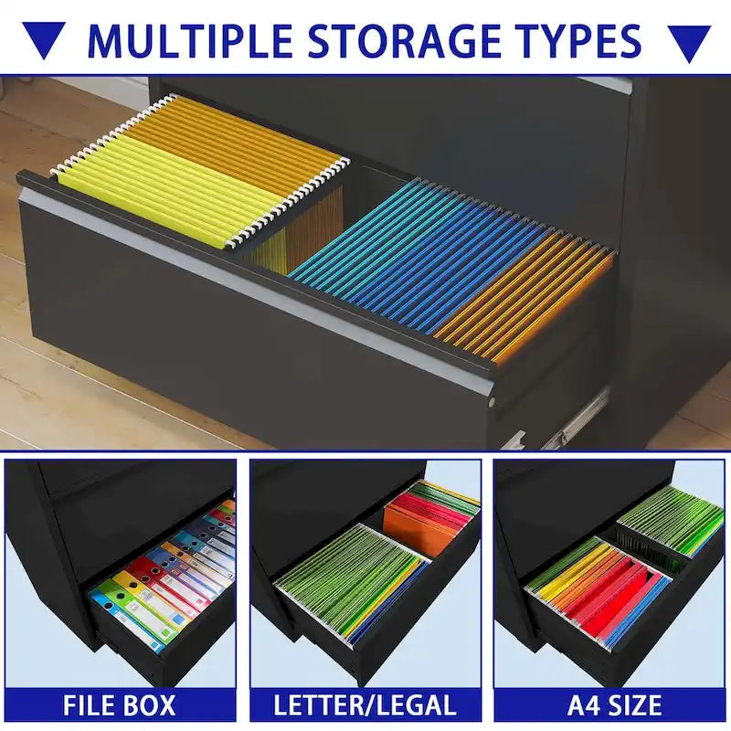 5-Drawer Steel Lateral File Cabinet with Lock for Home Office