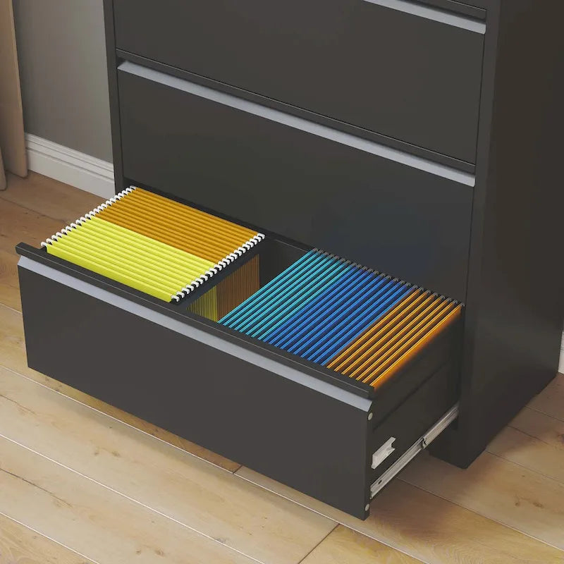 5-Drawer Steel Lateral File Cabinet with Lock for Home Office