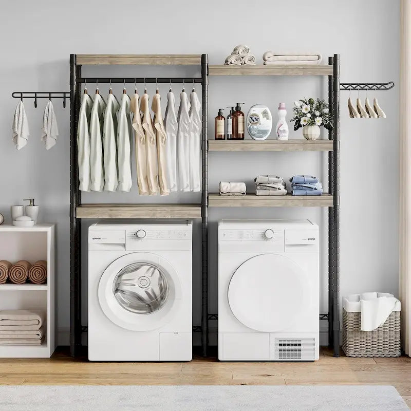 Over The Washer and Dryer Storage Shelf, Laundry Room Organization Racks