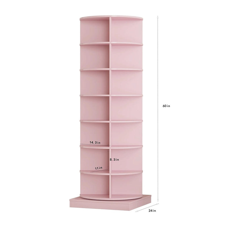 360-Degree Rotating Shoe Cabinet 7-Layer Tower Holds Up to 28 Pairs of Shoes