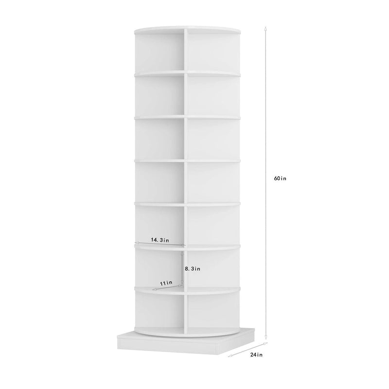 360-Degree Rotating Shoe Cabinet 7-Layer Tower Holds Up to 28 Pairs of Shoes
