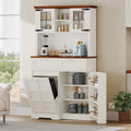69-Inch Tall Kitchen Pantry Storage Cabinet with Trash Can Holder